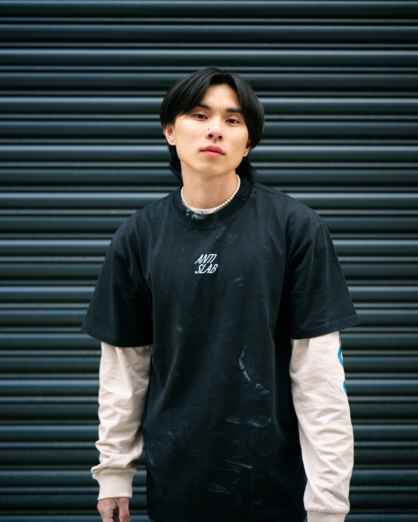 HEKY-ANTISLAB SNAKE TEE - FADED BLACK