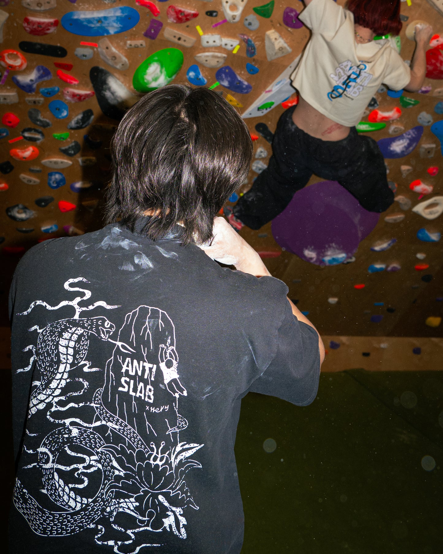 HEKY-ANTISLAB SNAKE TEE - FADED BLACK